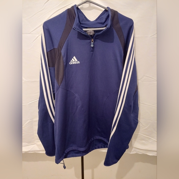 Adidas Clima Cool Dark Blue and White Men's XL Pullover Long Sleeve Sweater - Picture 13 of 13